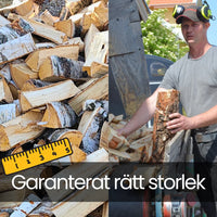 Vår ved är i garanterad rätt storlek